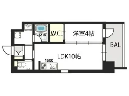 グランドゥーエ永和駅前(1LDK/4階)の間取り写真