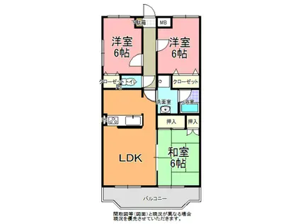 アルカディア(3LDK/3階)の間取り写真