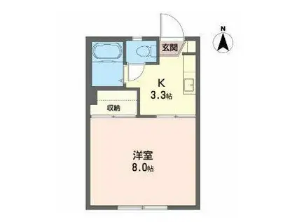 ブルージュ(1K/1階)の間取り写真