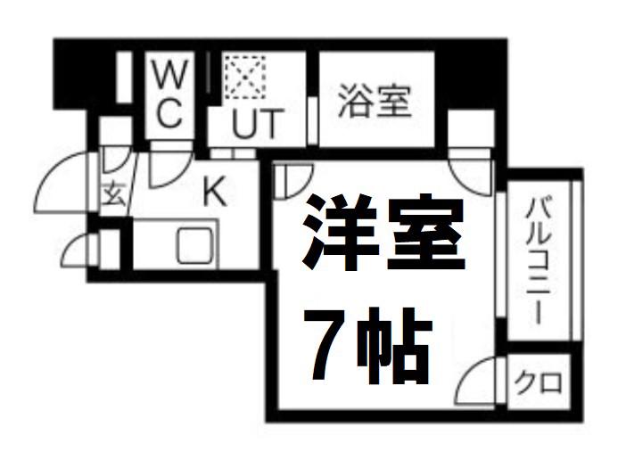 キャピトル大手通(1K/14階)の間取り写真