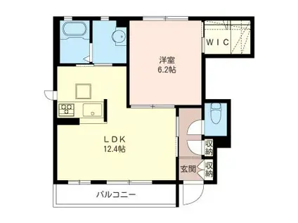 フォレストマスターズB(1LDK/1階)の間取り写真