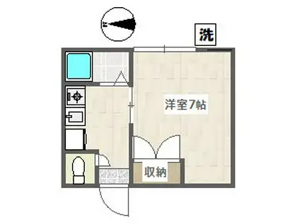 ウィンズベル(1K/1階)の間取り写真