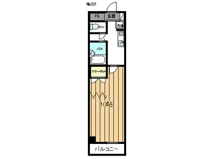 KURIMAマンション(1K/5階)の間取り写真