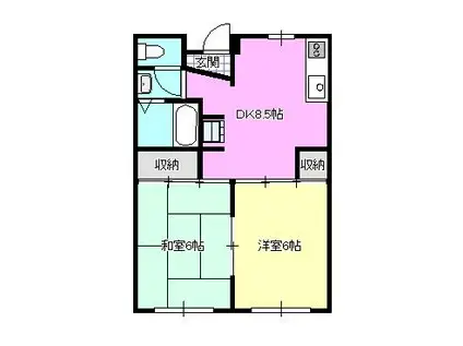 メゾン・ド・ピアII(2DK/3階)の間取り写真