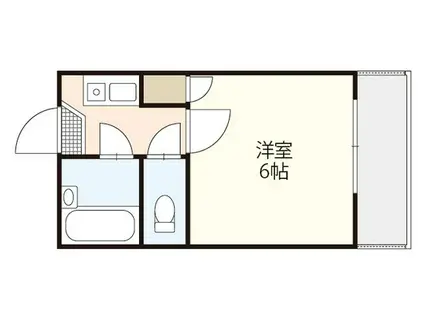 バリュージュ船越(1K/1階)の間取り写真