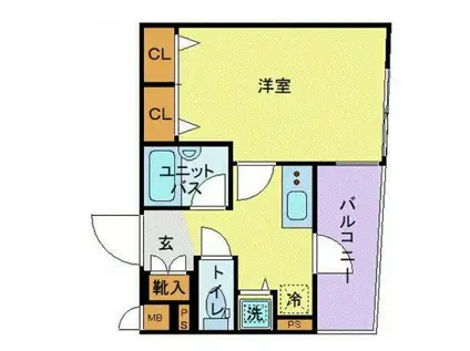 プレールドゥーク銀座イースト(1K/5階)の間取り写真