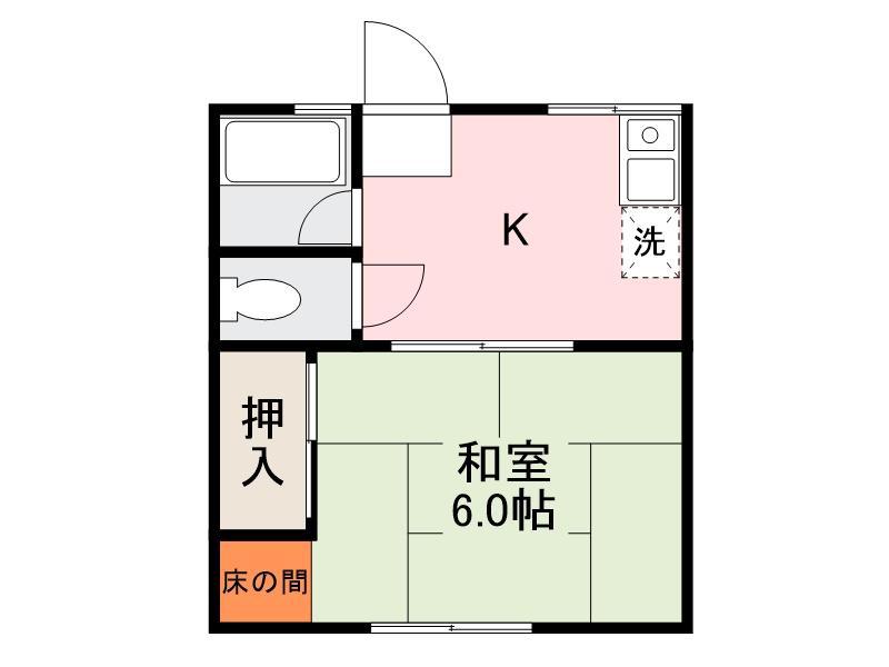 シティハイムコーポM I(1K/2階)の間取り写真