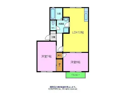 ファミールカーサ(2LDK/1階)の間取り写真