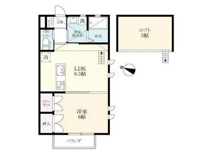 ピタっち(1LDK/2階)の間取り写真