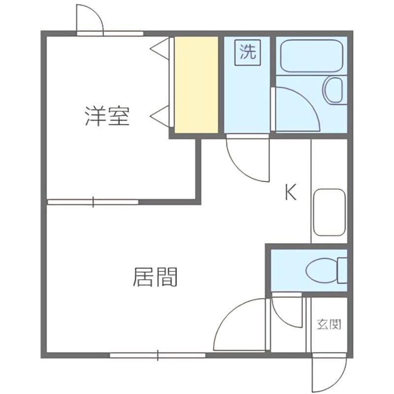 クリエイト伏見(1LDK/2階)の間取り写真
