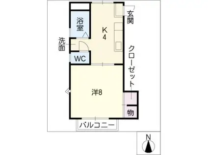 URBAN・TAMII(1K/1階)の間取り写真