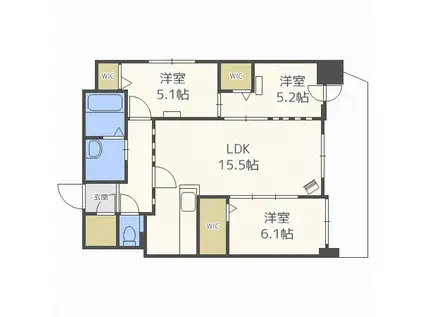 メゾン・クー・ドゥ・クールVII(3LDK/7階)の間取り写真