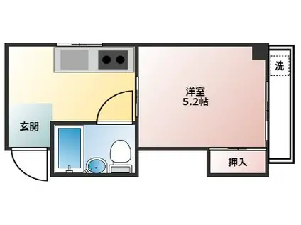 コーポ高山(1K/2階)の間取り写真