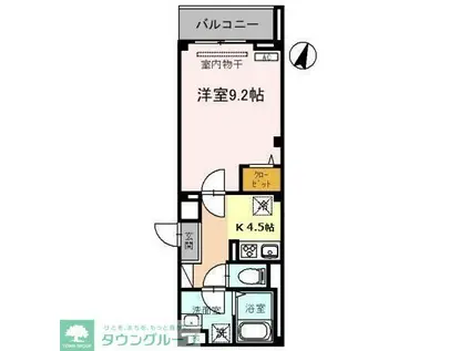 タチェット三郷中央(1K/3階)の間取り写真