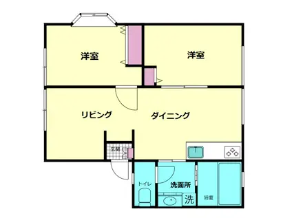 サンライフ本町田(2LDK/1階)の間取り写真