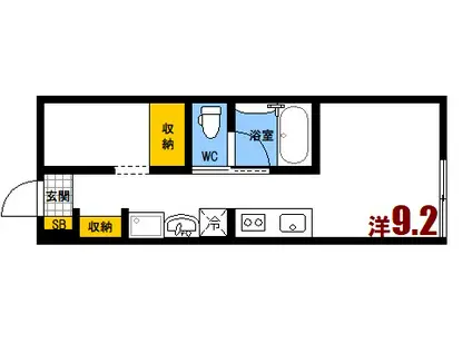ポルトボヌール府中柳ヶ丘(1SK/1階)の間取り写真