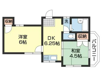 ストークハイツ石塚(2DK/2階)の間取り写真