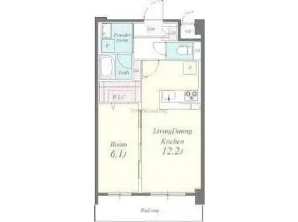 ライツ石原(1LDK/6階)の間取り写真