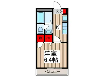 グランバリエ(1K/2階)の間取り写真