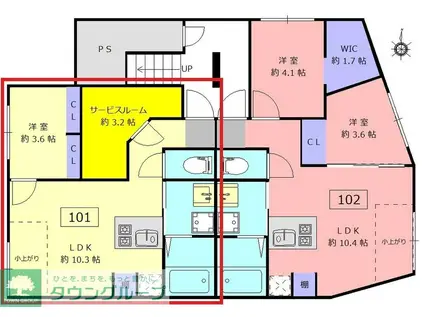 ロータス中野新橋(1SLDK/B1階)の間取り写真
