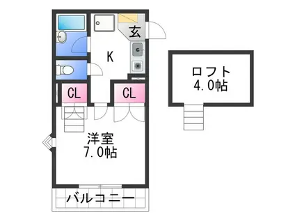 シャルマンフジ中之島壱番館(1K/3階)の間取り写真