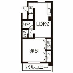 アベニュー22(1LDK/8階)の間取り写真