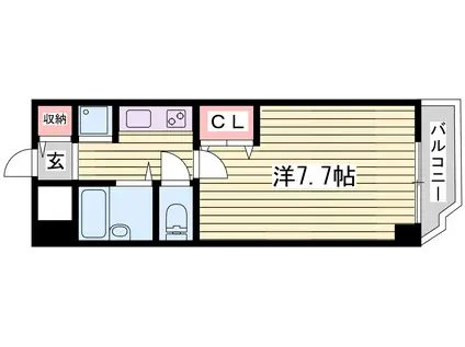 ジュネス西明石(1K/3階)の間取り写真