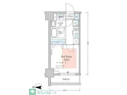 アーバネックス南品川II(1K/7階)の間取り写真