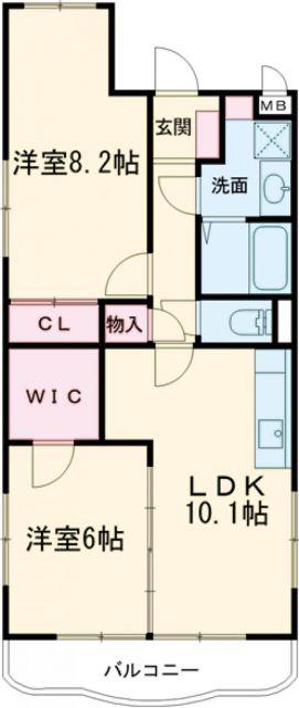 ソシアリバーシティー(2LDK/1階)の間取り写真