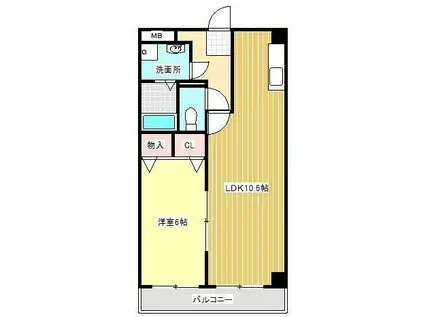 エテルネルソレイユIII(1LDK/3階)の間取り写真