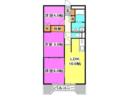 AIFORT東久留米III(3LDK/5階)の間取り写真