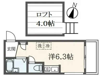 LUMINOUS SENGAWA(ワンルーム/2階)の間取り写真