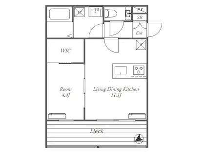 ALPS妙蓮寺(1LDK/2階)の間取り写真