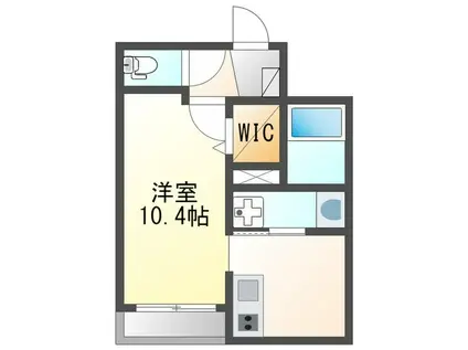 カズールイースト(1K/1階)の間取り写真