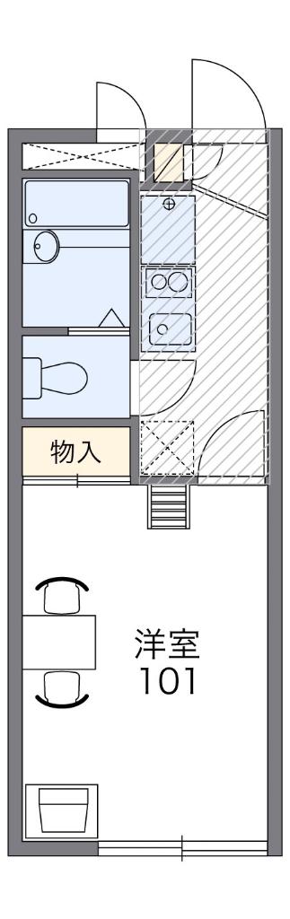 レオパレスリヴェール(1K/1階)の間取り写真