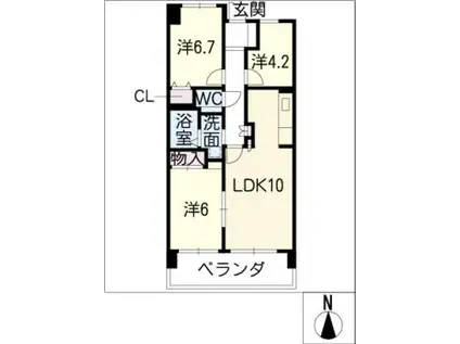 レールシティ大垣駅前802(3LDK/8階)の間取り写真