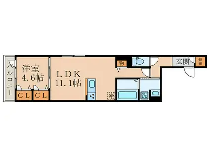 コートセブンエイト(1LDK/2階)の間取り写真
