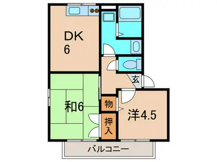 プレイル瑞穂B棟(2DK/2階)の間取り写真