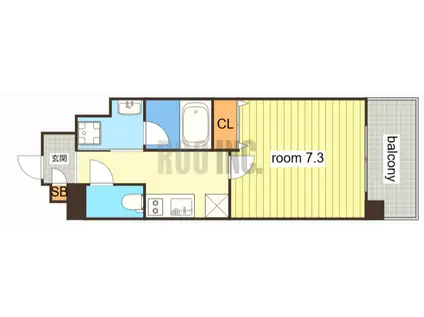 グランネクサス船橋町(1K/9階)の間取り写真