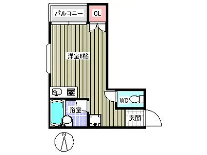 LILY-BE 1ST(ワンルーム/2階)の間取り写真