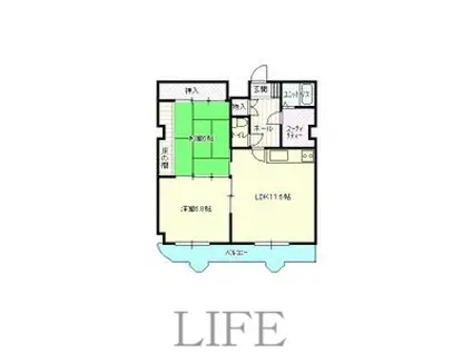 エクセルIII(2LDK/9階)の間取り写真