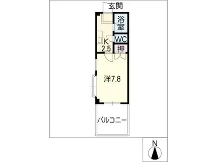 イハラステイツ(1K/1階)の間取り写真