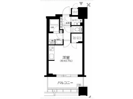 白金ザ・スカイ東棟(ワンルーム/5階)の間取り写真