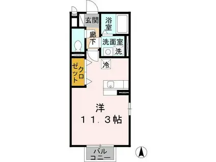 レーブ プレミール I番館(ワンルーム/2階)の間取り写真