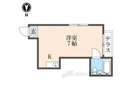 グリーンパレス(ワンルーム/1階)の間取り写真