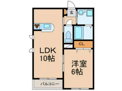 ハウスMYK(1LDK/3階)の間取り写真