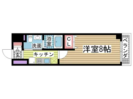 クレアドル須磨III(1K/4階)の間取り写真