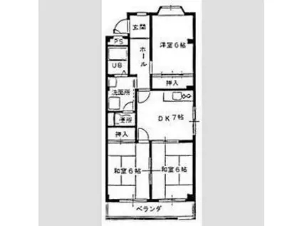 はら第2ハイツ(3DK/2階)の間取り写真
