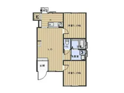 アイリス西島(2LDK/1階)の間取り写真