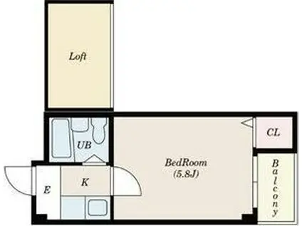 カツタビルディング3号館(1K/4階)の間取り写真